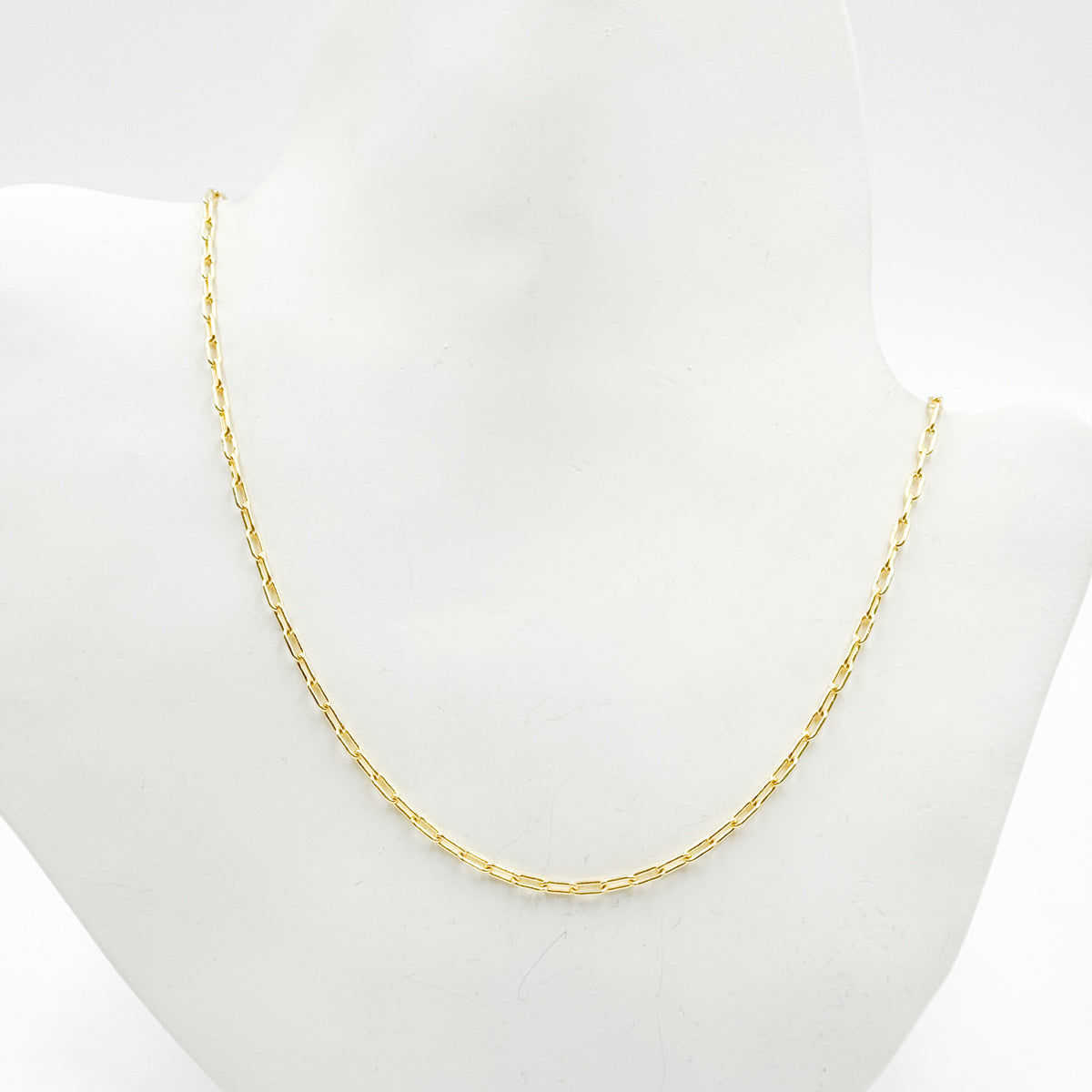 058FLCL218K. 18K Solid Yellow Gold Paperclip Link Chain