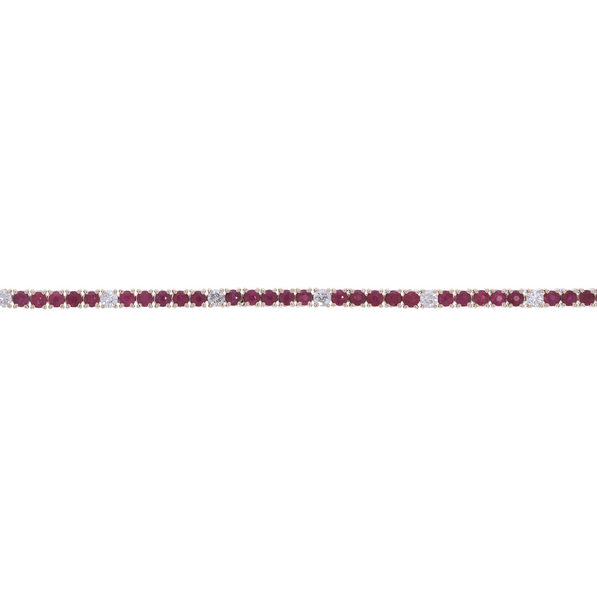 CB97383-2. 14k Solid Gold Diamond and Gemstone Tennis Bracelet