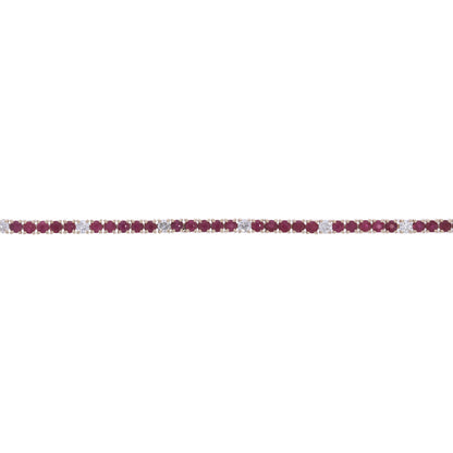 CB97383-2. 14k Solid Gold Diamond and Gemstone Tennis Bracelet