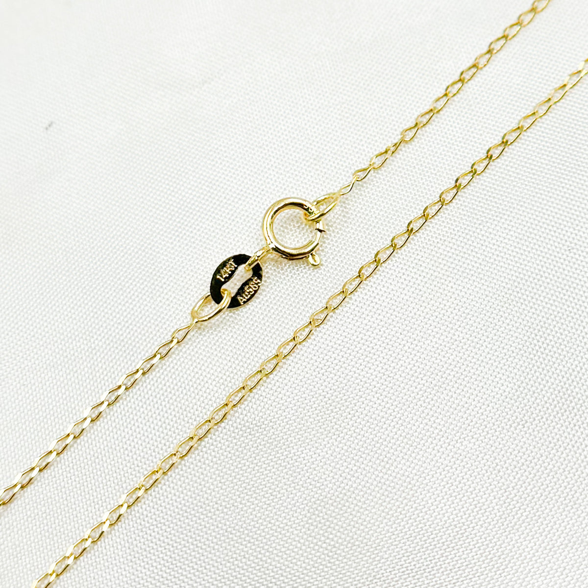 14K Solid Gold Flat Cable Link Chain