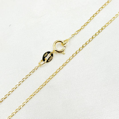 14K Solid Gold Flat Cable Link Chain