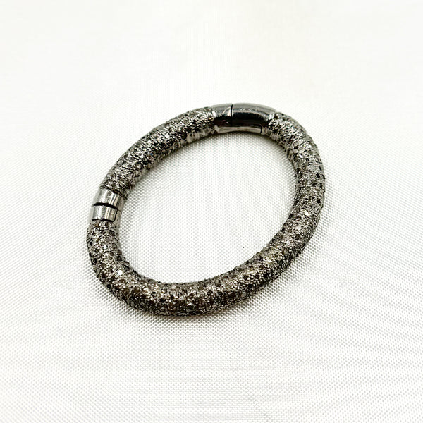 Diamond Sterling Silver Oval Snap Clasp
