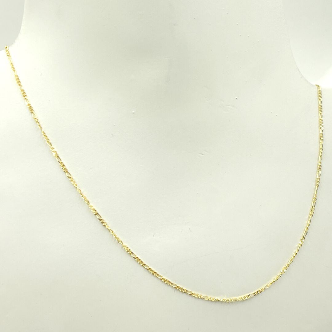 030GA3BGT2. 14K Solid Gold Flat Figaro Link Chain