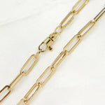 Load image into Gallery viewer, 568/535/G. 14K Yellow Gold Hollow Flat Paperclip Chain
