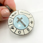 Load image into Gallery viewer, DP529A. Diamond Sterling Silver Round Cross Enamel Pendant
