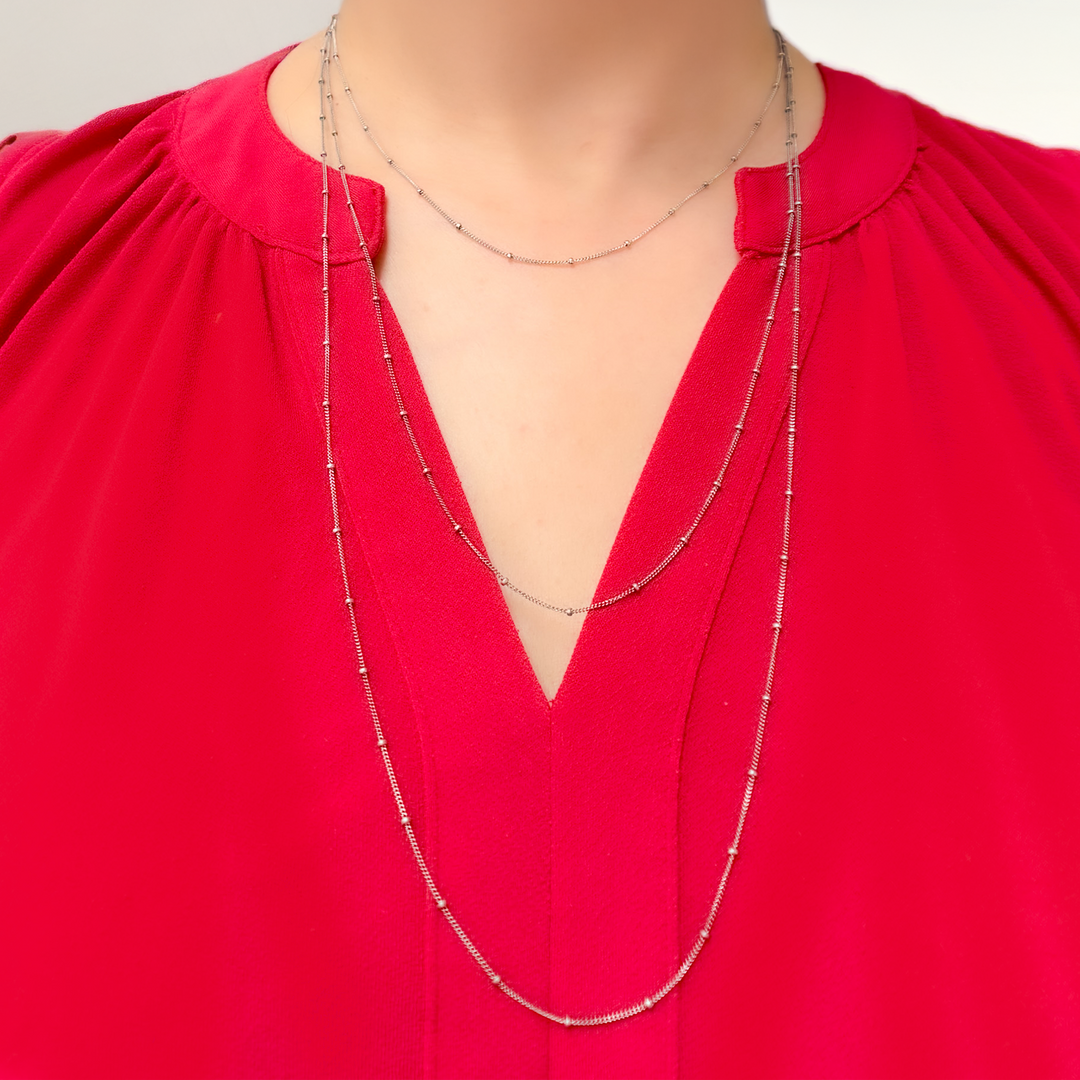 Oxidized Sterling Silver Satellite Necklace