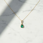 Load image into Gallery viewer, CMZ00361EM. 14K Solid Gold Drop-Shaped Emerald Charm