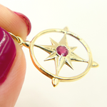 Load image into Gallery viewer, GDP280. 14K Solid Gold Gemstone Star Charm