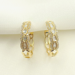 Load image into Gallery viewer, 14k Solid Gold &amp; Diamonds Hoops Earrings. EHH56761
