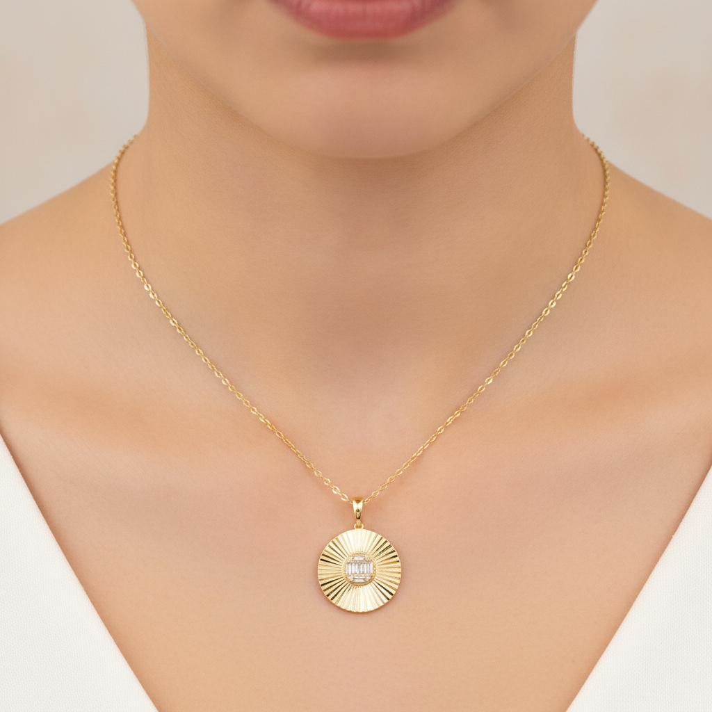 PFB33147. 14K Solid Gold Diamond Necklace