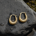 Load image into Gallery viewer, GER177. 14K Solid Gold Croissant Hoops