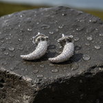 Load image into Gallery viewer, EFI53689. 14k Solid Gold Diamond Horn Studs Earrings