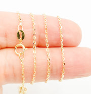 14K Solid Gold Flat Cable Chain