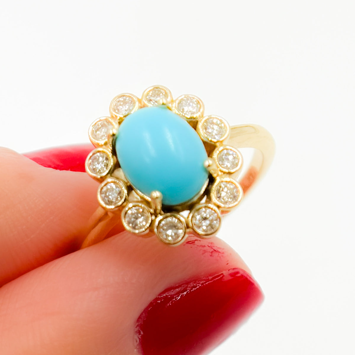 14K Solid Gold Antique and Diamond Ring