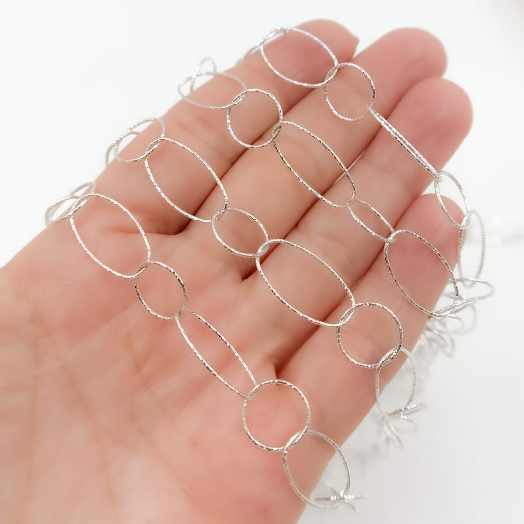 Y31SS. Sterling Silver Diamond Cut Cable Chain