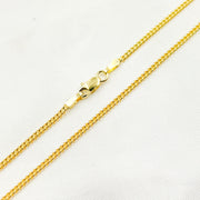 14K Solid Gold Smooth Curb Link Chain