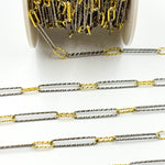 Load image into Gallery viewer, Shop Now Two Tone Diamond Cut Paperclip Chain