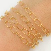 Gold Plated Sterling Silver Diamond Cut Oval Link Chain