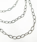 Load image into Gallery viewer, Black Rhodium 925 Sterling Silver  Smooth Oval 10x5 mm Link Chain. BR44
