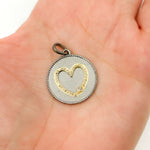 Load image into Gallery viewer, DP663. Diamond Sterling Silver Round Heart Pendant
