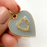 Load image into Gallery viewer, DP543A. Diamond Sterling Silver Heart Enamel Pendant
