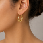 Load image into Gallery viewer, GER177. 14K Solid Gold Croissant Hoops