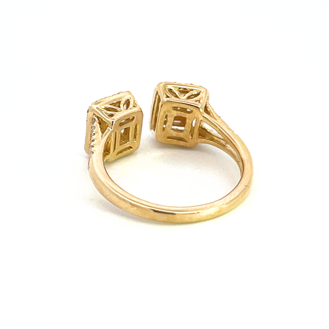 14K Solid Gold Rectangle Diamond Baguette Ring. RFI17435