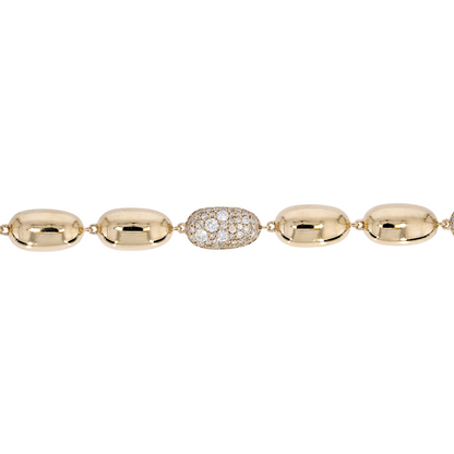 BFN61269. 14k Solid Gold Diamond Oval Bracelet