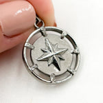 Load image into Gallery viewer, DP466. Diamond Sterling Silver Round Star Pendant
