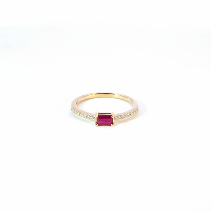 RN413847. 14K Solid Gold Diamond and Gemstone Ring