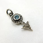 Load image into Gallery viewer, DC364. Diamond Silver Arrow Mini Charm with Gemstone
