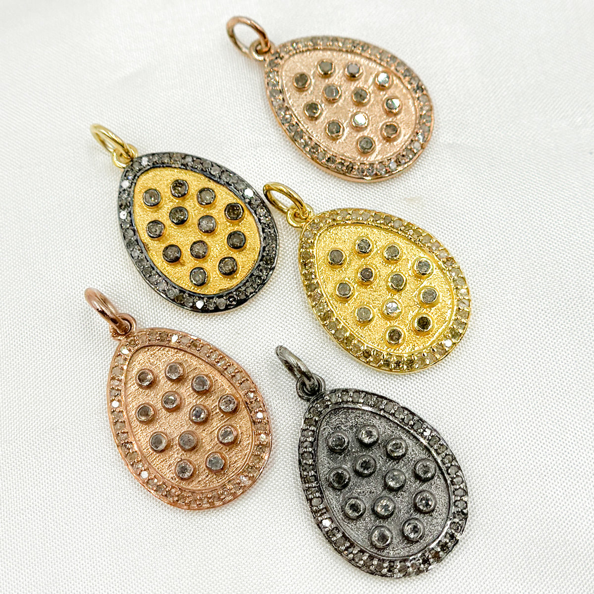 Diamond Sterling Silver Drop Pendant with Gemstone