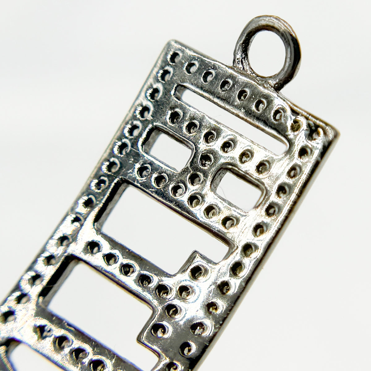 DC593. Diamond & Sterling Silver Rectangle Faith Connector