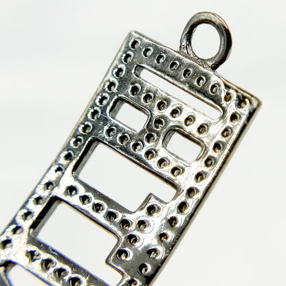 DC593. Diamond & Sterling Silver Rectangle Faith Connector