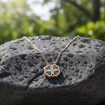 Load image into Gallery viewer, NFG72911EM. 14k Solid Gold Diamond and Emerald Fancy Necklace