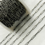 Load image into Gallery viewer, Oxidized 925 Sterling Silver Flat Paperclip Chain. V128BRM
