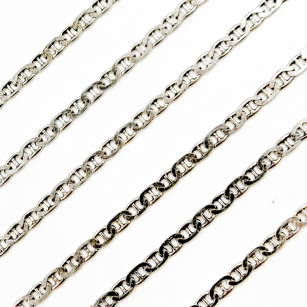 Y21OX. Oxidized Sterling Silver Marina Link Chain