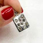 Load image into Gallery viewer, DP414. Diamond Sterling Silver Rectangle Charm with Fancy Diamond
