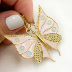 Load image into Gallery viewer, DP386A. Diamond Sterling Silver Butterfly Enamel Pendant
