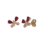 Load image into Gallery viewer, CE97265RU5X3. 14K Solid Gold Ruby Butterfly Studs