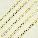 Load image into Gallery viewer, 058GL3BPT2A8L001byFt. 14K Solid Yellow Gold Flat Figaro Chain by Foot
