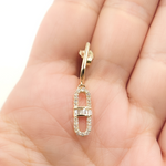 Load image into Gallery viewer, 14K Solid Gold and Diamonds Link Earrings. EFE52048
