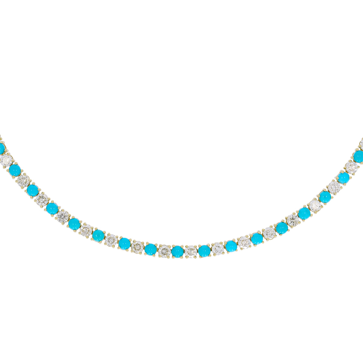 NFQ72599. 14K Solid Gold Diamond and Gemstone Fancy Necklace