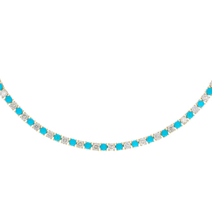 NFQ72599. 14K Solid Gold Diamond and Gemstone Fancy Necklace