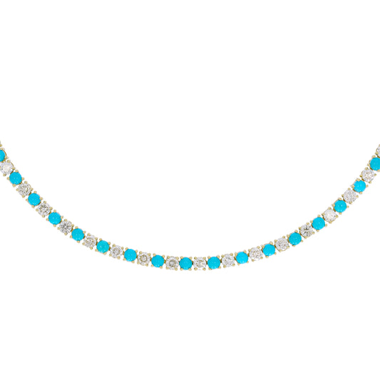 NFQ72599. 14K Solid Gold Diamond and Gemstone Fancy Necklace