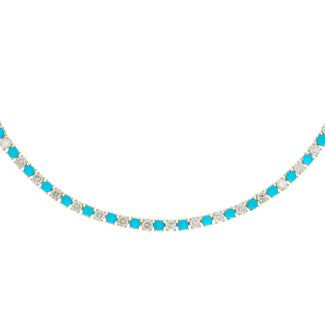 NFQ72599. 14K Solid Gold Diamond and Gemstone Fancy Necklace