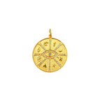 Load image into Gallery viewer, 14K Solid Gold Diamond Evil Eye &amp; Symbols Charm. GDP193
