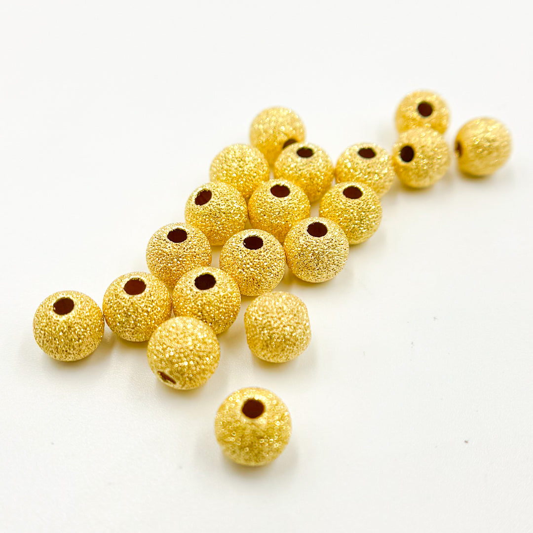 6MMGPBEADS. 6MM Gold Plated Sterling Silver Laser Cut Beads