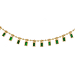 Load image into Gallery viewer, NFZ71948. 14K Solid Gold Diamond and Gemstone Dangle Rectangle Necklace
