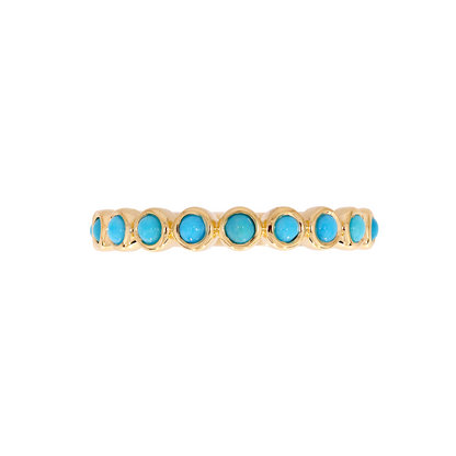 RAG01083TQ. 14K Solid Gold Turquoise Band Ring